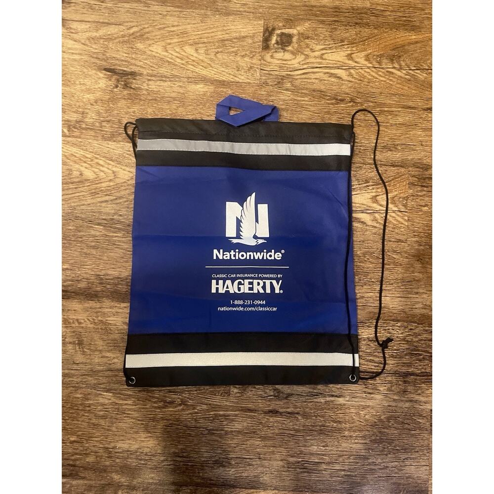 Nationwide Drawstring Backpack Cinch Bag Blue Black Lightweight